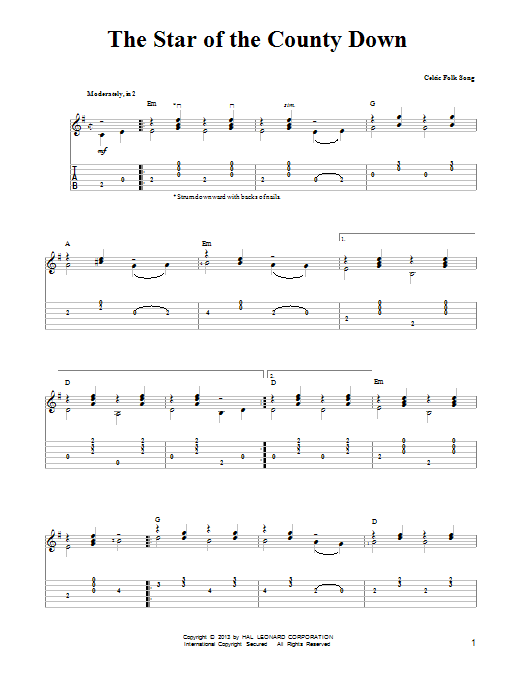 The Star Of The County Down (Easy Guitar Tab) von Mark Phillips