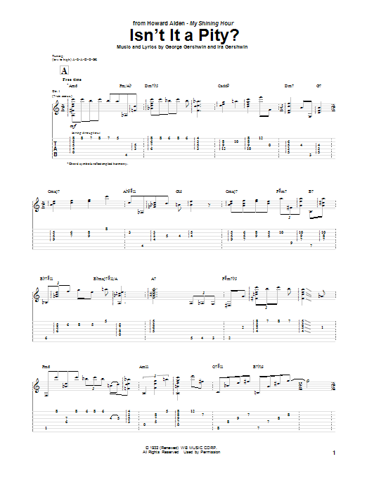 Isn't It A Pity? (Guitar Tab) von Howard Alden