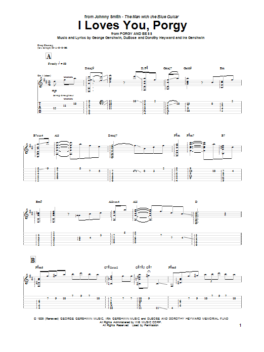 I Loves You, Porgy (Guitar Tab) von Johnny Smith