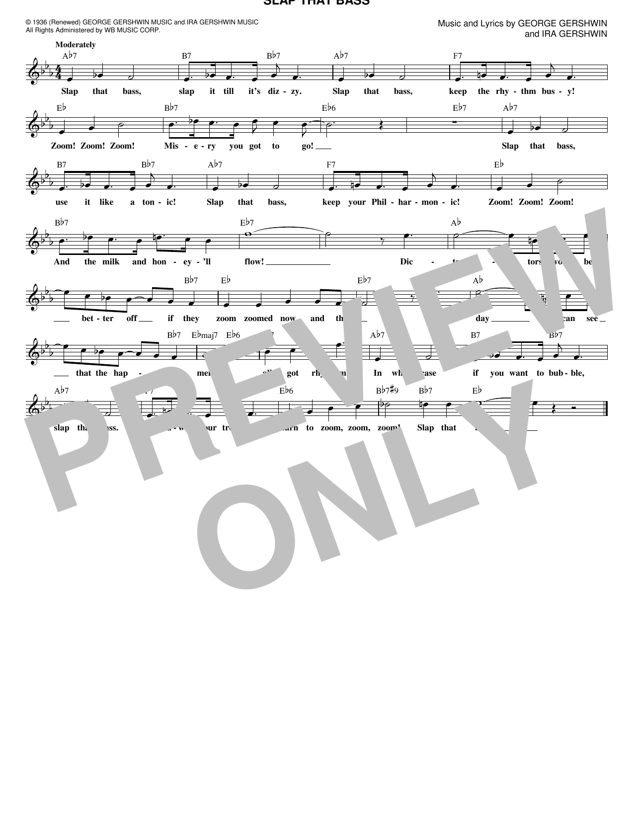 Slap That Bass (Lead Sheet / Fake Book) von George Gershwin