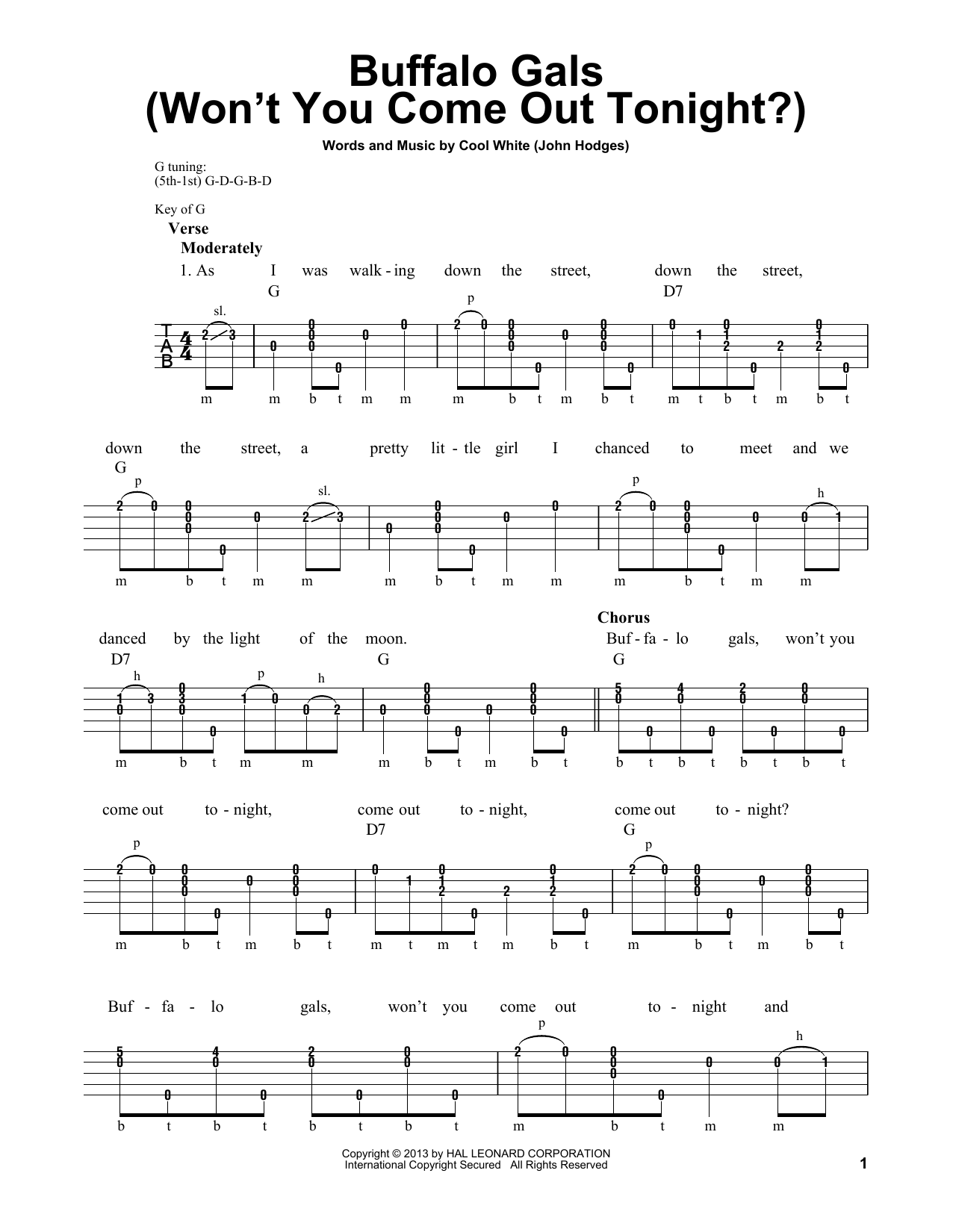 Buffalo Gals (Won't You Come Out Tonight?) (Banjo Tab) von Michael Miles