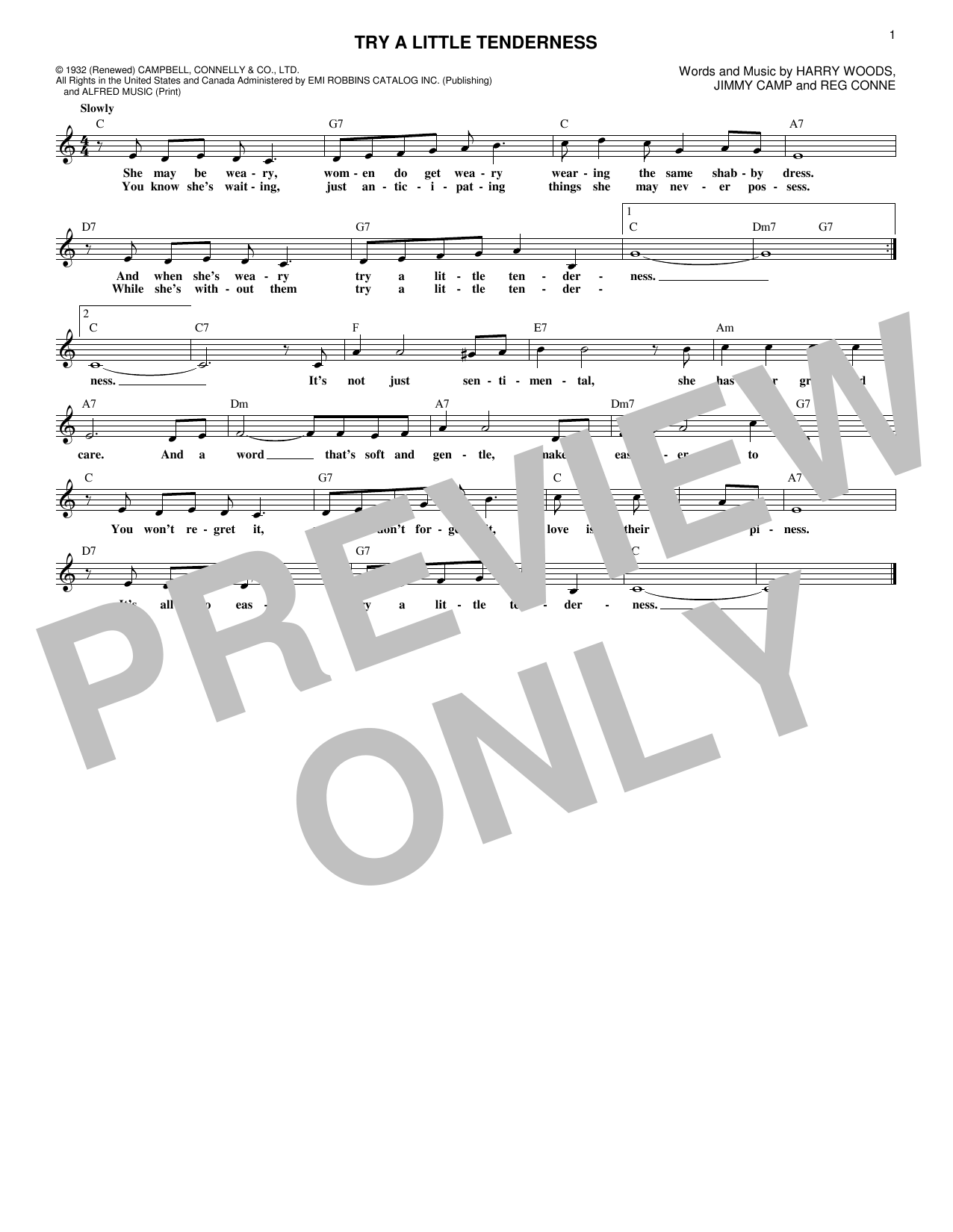 Try A Little Tenderness (Lead Sheet / Fake Book) von Otis Redding