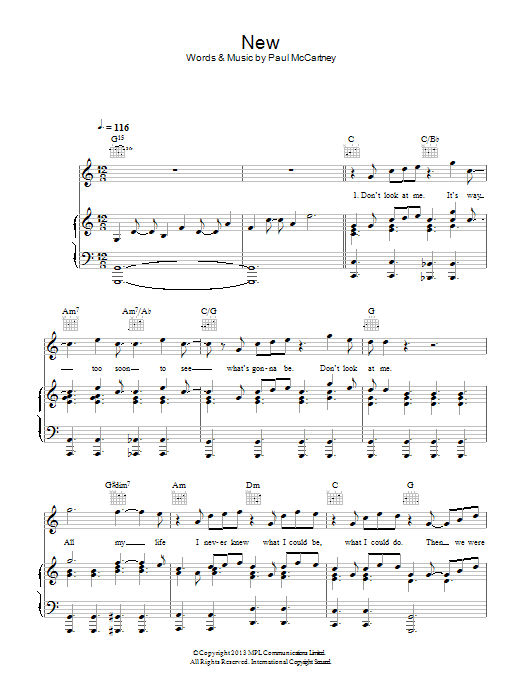 New (Piano, Vocal & Guitar Chords) von Paul McCartney
