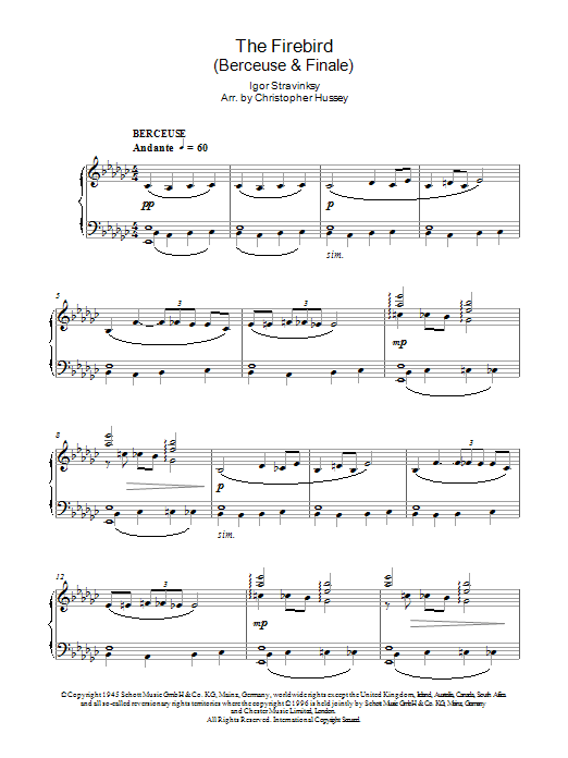 The Firebird (Berceuse & Finale) (Piano Solo) von Igor Stravinsky