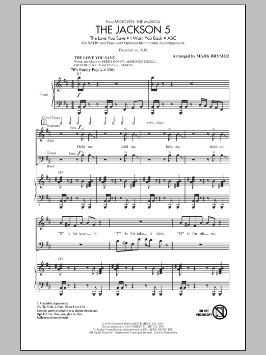 The Jackson 5 (from Motown the Musical) (SATB Choir) von Mark Brymer