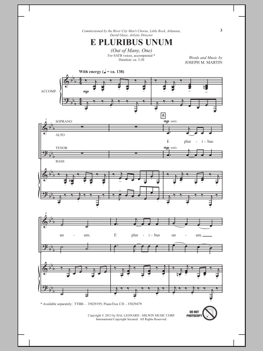 E Pluribus Unum (SATB Choir) von Joseph  M. Martin