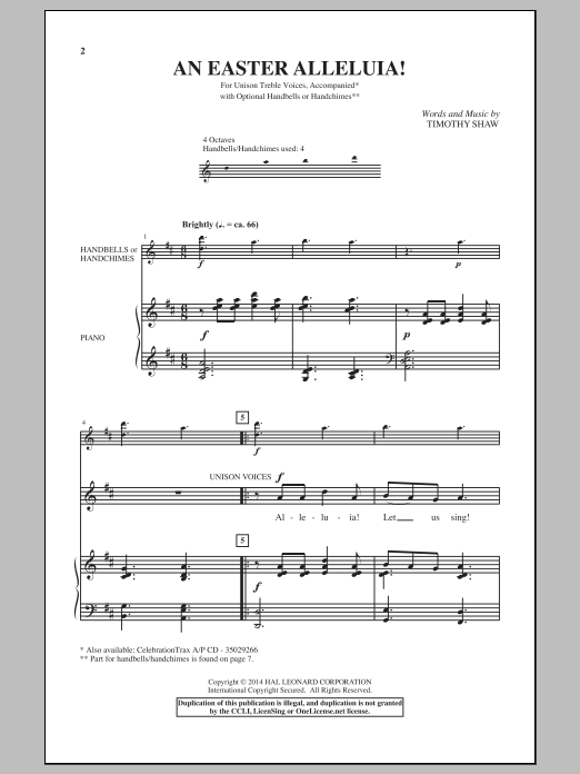 An Easter Alleluia (Unison Choir) von Timothy Shaw