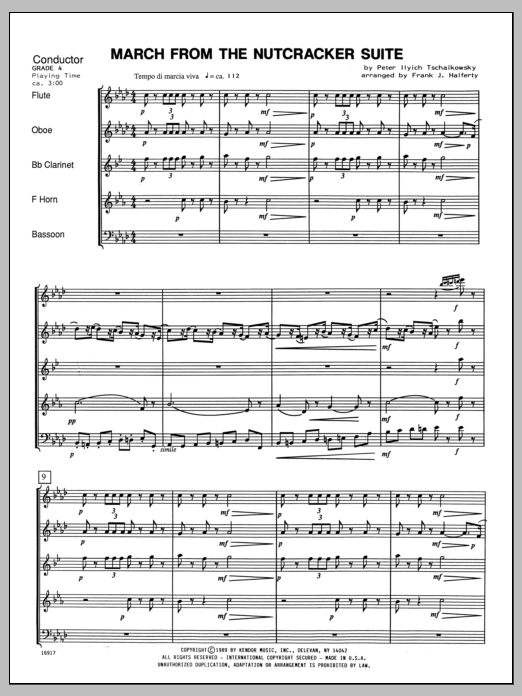 March From The Nutcracker Suite - Full Score (Woodwind Ensemble) von Halferty