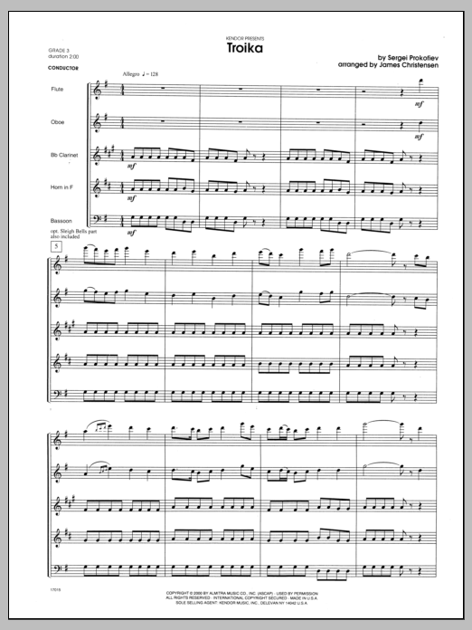 Troika - Full Score (Woodwind Ensemble) von Christensen