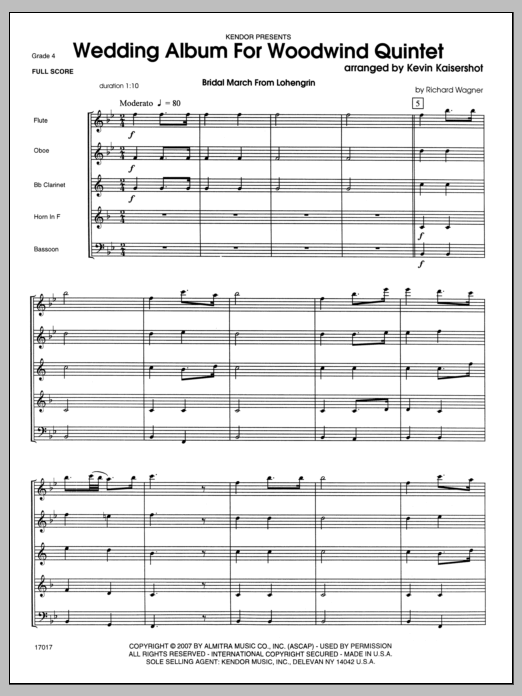 Wedding Album For Woodwind Quintet - Full Score (Woodwind Ensemble) von Kaisershot