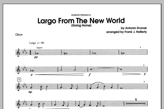 Largo From The New World (Going Home) - Oboe (Woodwind Ensemble) von Halferty