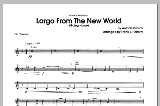 Largo From The New World (Going Home) - Bb Clarinet (Woodwind Ensemble) von Halferty
