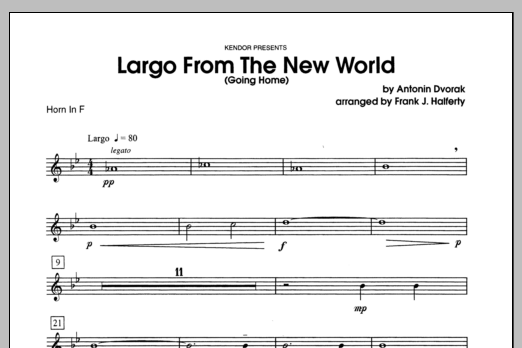 Largo From The New World (Going Home) - Horn in F (Woodwind Ensemble) von Halferty