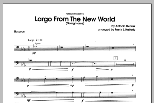 Largo From The New World (Going Home) - Bassoon (Woodwind Ensemble) von Halferty