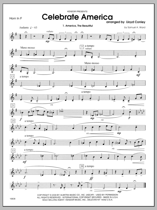 Celebrate America - Horn in F (Woodwind Ensemble) von Conley