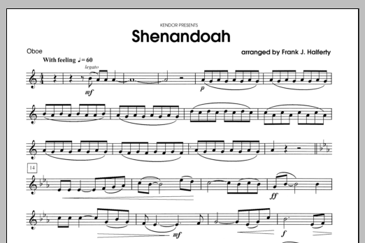 Shenandoah - Oboe (Woodwind Ensemble) von Halferty