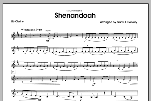 Shenandoah - Bb Clarinet (Woodwind Ensemble) von Halferty
