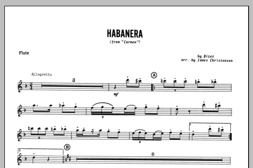 Habanera (from Carmen) - Flute (Woodwind Ensemble) von Christensen