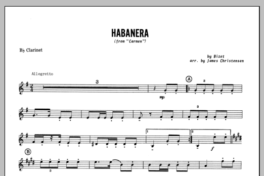 Habanera (from Carmen) - Bb Clarinet (Woodwind Ensemble) von Christensen