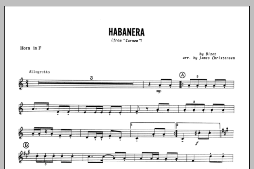 Habanera (from Carmen) - Horn in F (Woodwind Ensemble) von Christensen