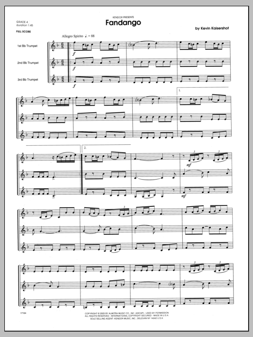 Fandango - Full Score (Brass Ensemble) von Kaisershot
