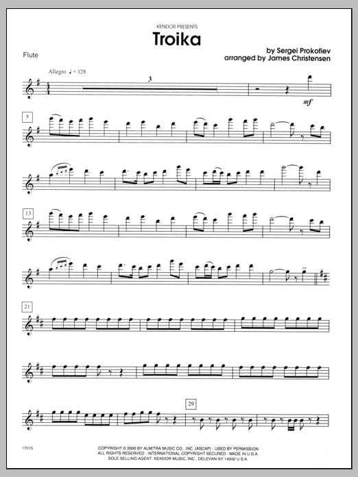 Troika - Flute (Woodwind Ensemble) von Christensen