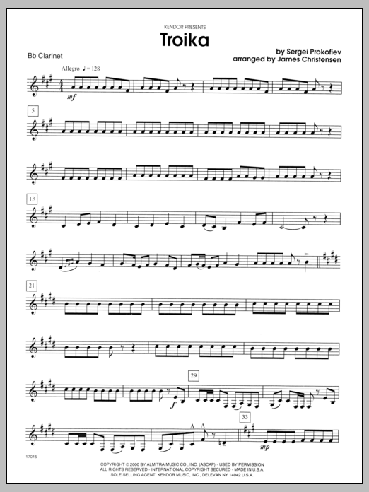 Troika - Bb Clarinet (Woodwind Ensemble) von Christensen