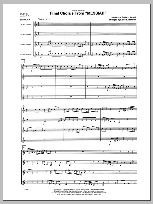 Final Chorus From 'Messiah' (Blessing And Honour,Glory And Power Unto Him) - Full Score (Brass Ensemble) von Kaisershot