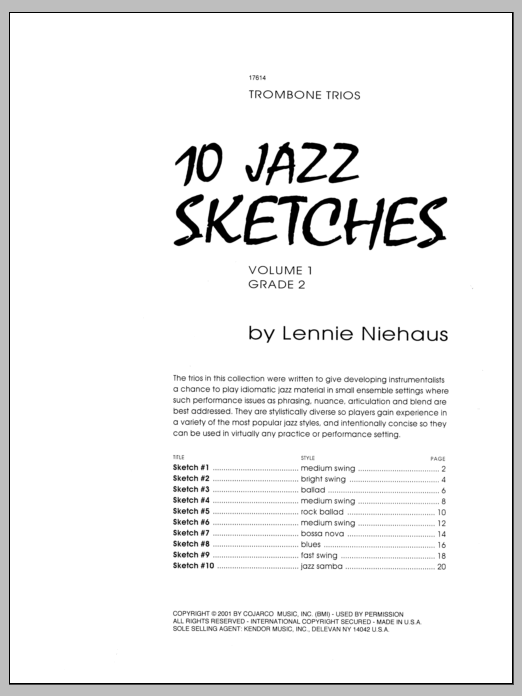 10 Jazz Sketches, Volume 1 (Brass Ensemble) von Niehaus