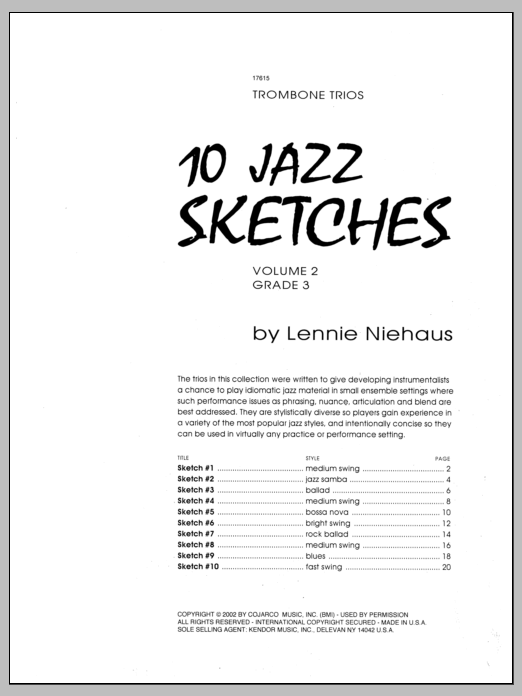 10 Jazz Sketches, Volume 2 (Brass Ensemble) von Niehaus