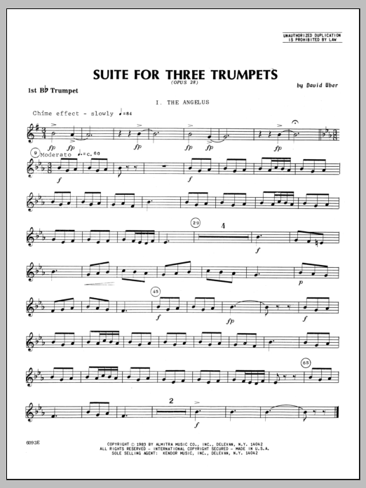Suite For Three Trumpets (Opus 28) - 1st Bb Trumpet (Brass Ensemble) von Uber