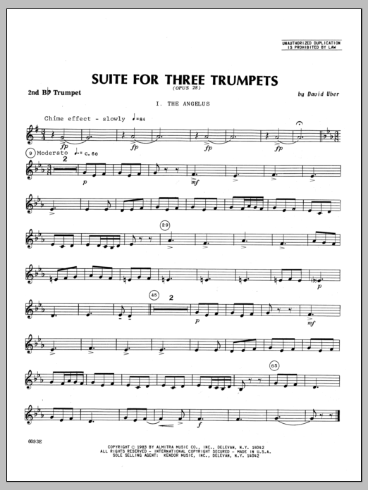 Suite For Three Trumpets (Opus 28) - 2nd Bb Trumpet (Brass Ensemble) von Uber