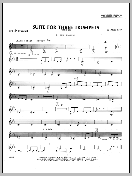 Suite For Three Trumpets (Opus 28) - 3rd Bb Trumpet (Brass Ensemble) von Uber