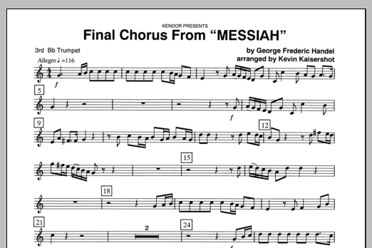 Final Chorus From 'Messiah' (Blessing And Honour,Glory And Power Unto Him) - 3rd Bb Trumpet (Brass Ensemble) von Kaisershot