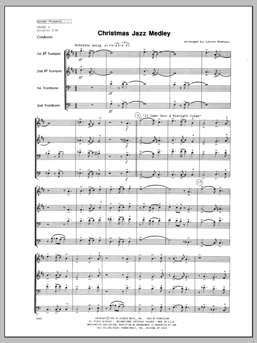 Christmas Jazz Medley - Full Score (Brass Ensemble) von Niehaus