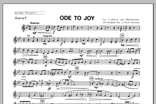 Ode To Joy - Horn in F (Brass Ensemble) von Conley
