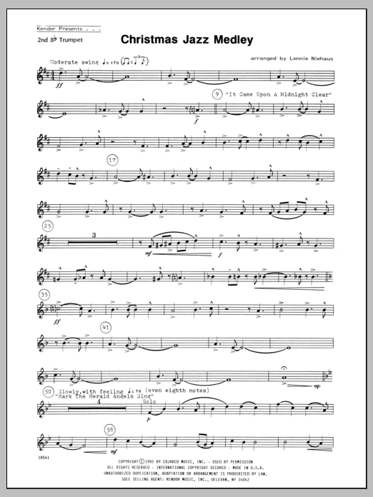 Christmas Jazz Medley - 2nd Bb Trumpet (Brass Ensemble) von Niehaus
