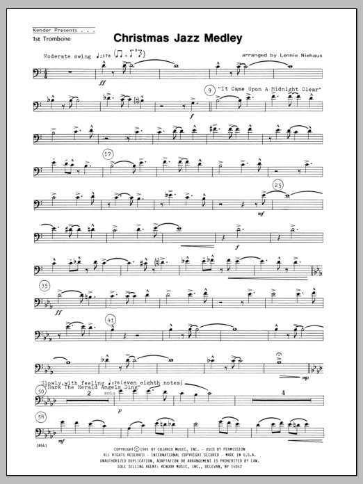 Christmas Jazz Medley - 1st Trombone (Brass Ensemble) von Niehaus
