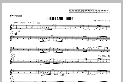 Dixieland Duet - Bb Trumpet (Brass Ensemble) von Ellis