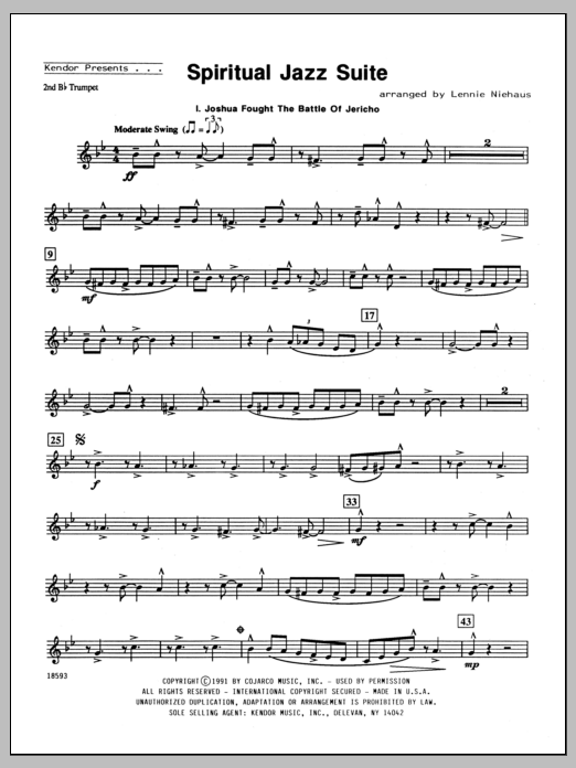 Spiritual Jazz Suite - 2nd Bb Trumpet (Brass Ensemble) von Niehaus