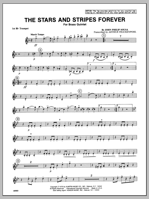 Stars And Stripes Forever, The - 1st Bb Trumpet (Brass Ensemble) von Arthur Frackenpohl