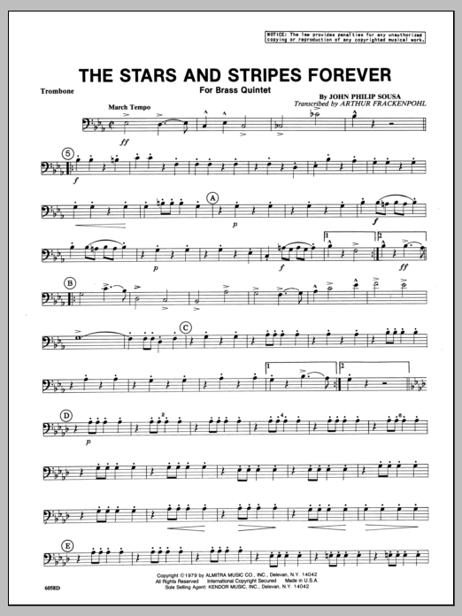 Stars And Stripes Forever, The - Trombone (Brass Ensemble) von Arthur Frackenpohl