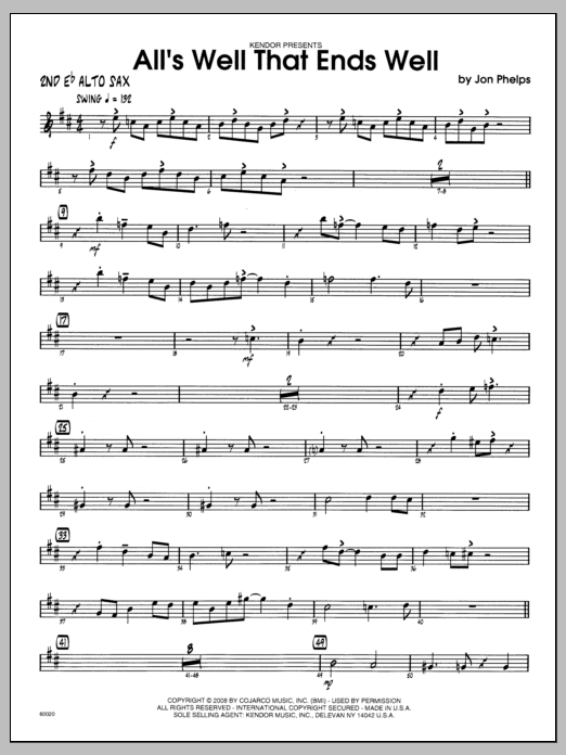 All's Well That Ends Well - 2nd Eb Alto Saxophone (Jazz Ensemble) von Phelps