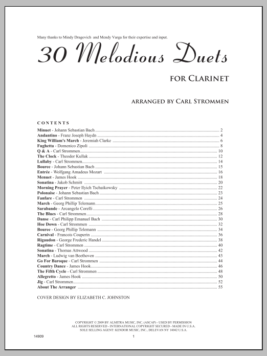 30 Melodious Duets (Woodwind Ensemble) von Strommen