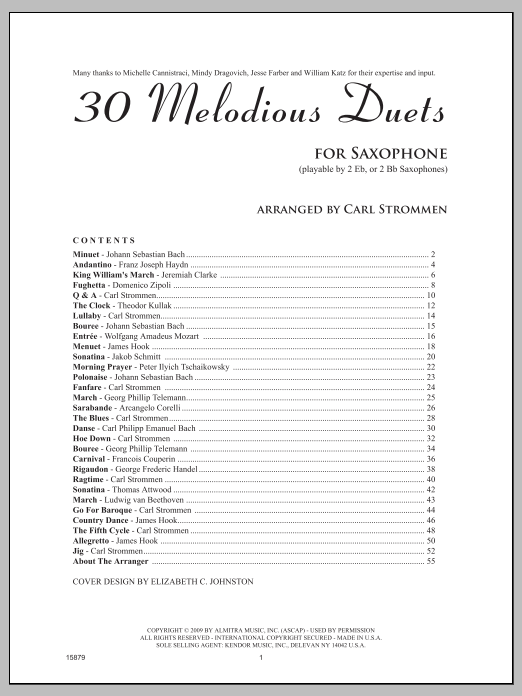 30 Melodious Duets (Woodwind Ensemble) von Strommen