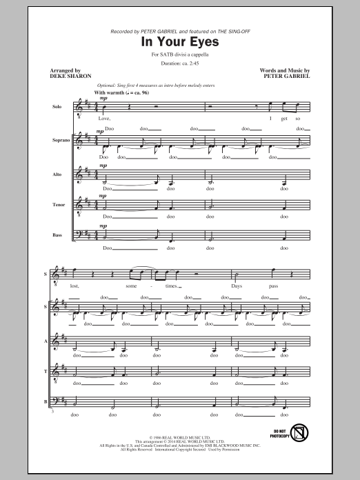 In Your Eyes (SATB Choir) von Deke Sharon