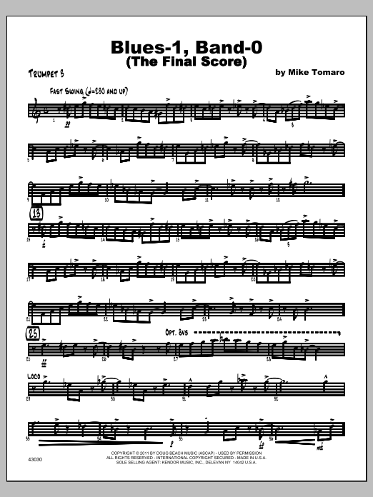 Blues-1, Band-0 (The Final Score) - Trumpet 3 (Jazz Ensemble) von Tomaro