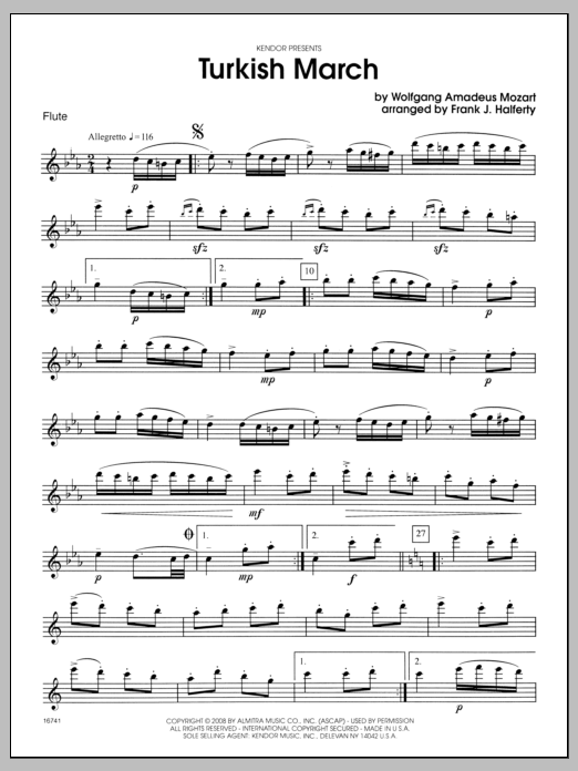 Turkish March - Flute (Woodwind Ensemble) von Halferty