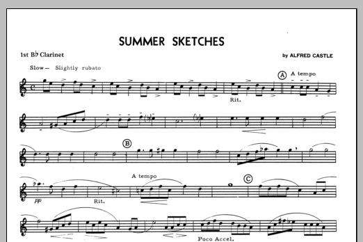 Summer Sketches - 1st Bb Clarinet (Woodwind Ensemble) von Castle