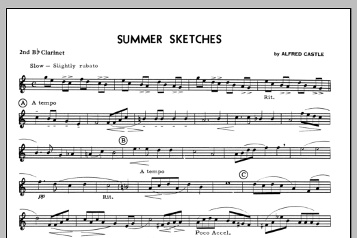 Summer Sketches - 2nd Bb Clarinet (Woodwind Ensemble) von Castle